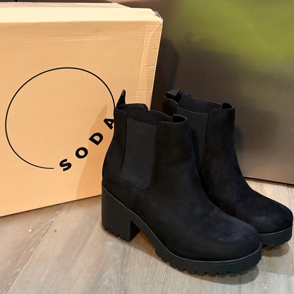 Soda Women's Sleek Black Ankle Booties